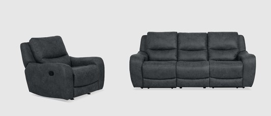 Sydney Charcoal Dual Reclining Sofa & Recliner